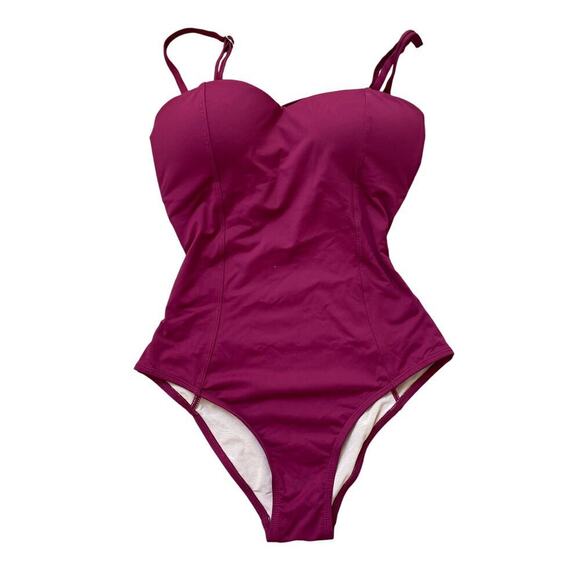 Lace-Up One Piece Swimsuit | Adjustable Straps, Magenta, Size S, Cupshe NWOT - Picture 4 of 7
